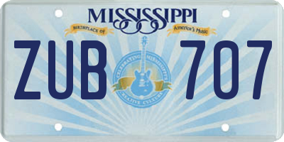 MS license plate ZUB707