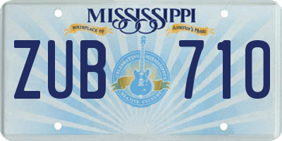 MS license plate ZUB710