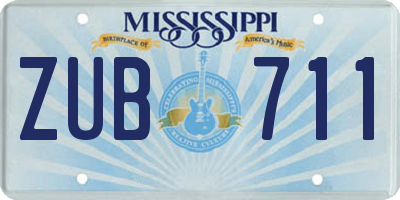 MS license plate ZUB711