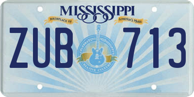 MS license plate ZUB713