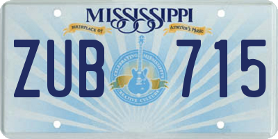 MS license plate ZUB715