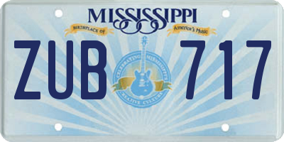 MS license plate ZUB717