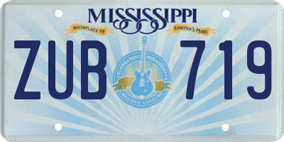 MS license plate ZUB719