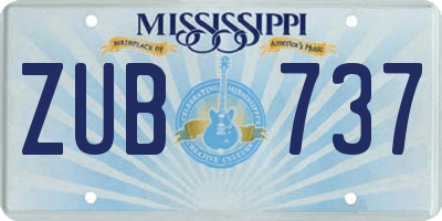 MS license plate ZUB737