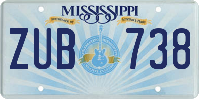 MS license plate ZUB738