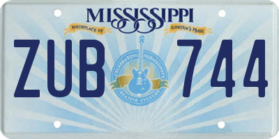 MS license plate ZUB744