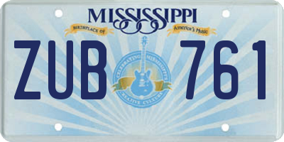 MS license plate ZUB761