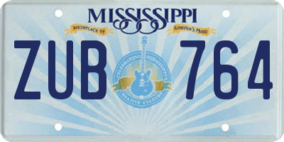 MS license plate ZUB764