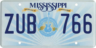MS license plate ZUB766