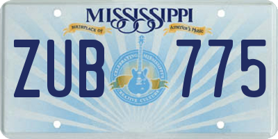 MS license plate ZUB775