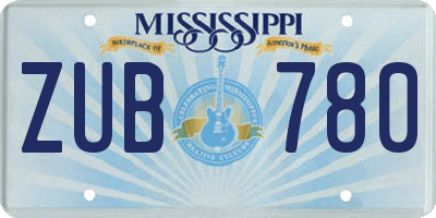 MS license plate ZUB780