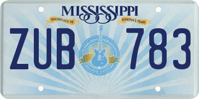 MS license plate ZUB783