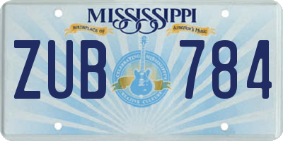 MS license plate ZUB784