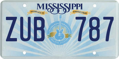 MS license plate ZUB787