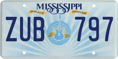 MS license plate ZUB797