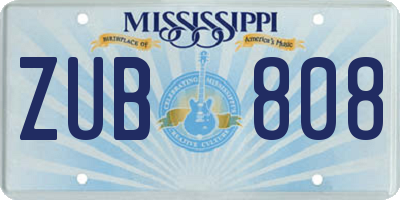 MS license plate ZUB808