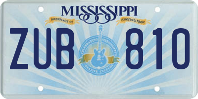 MS license plate ZUB810