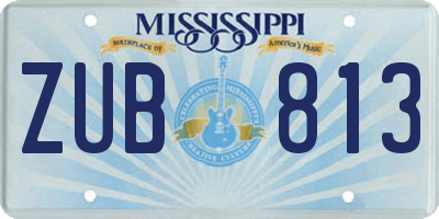 MS license plate ZUB813