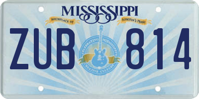 MS license plate ZUB814