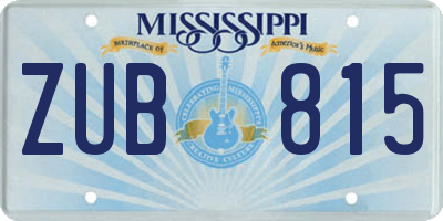 MS license plate ZUB815