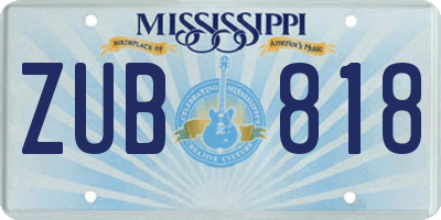 MS license plate ZUB818