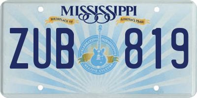 MS license plate ZUB819