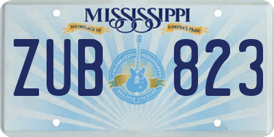 MS license plate ZUB823
