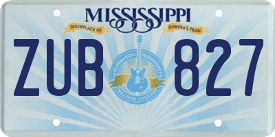 MS license plate ZUB827