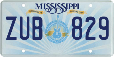 MS license plate ZUB829