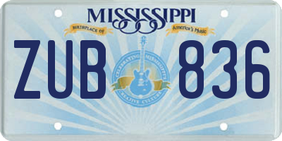 MS license plate ZUB836