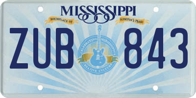 MS license plate ZUB843