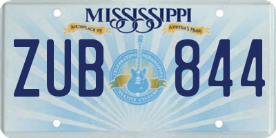 MS license plate ZUB844