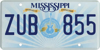 MS license plate ZUB855