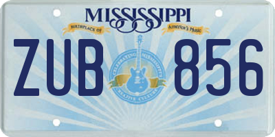 MS license plate ZUB856
