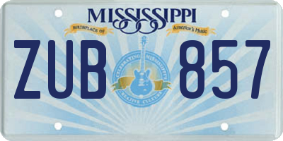 MS license plate ZUB857