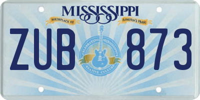 MS license plate ZUB873