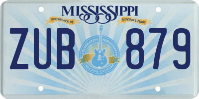 MS license plate ZUB879