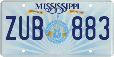 MS license plate ZUB883
