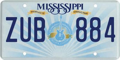 MS license plate ZUB884