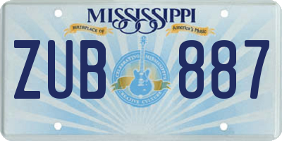 MS license plate ZUB887