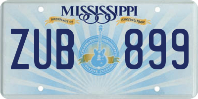 MS license plate ZUB899