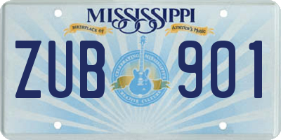 MS license plate ZUB901