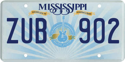 MS license plate ZUB902