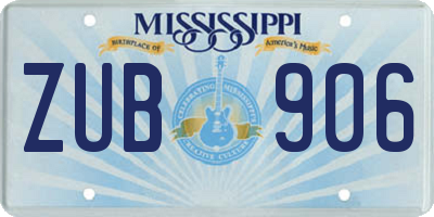MS license plate ZUB906