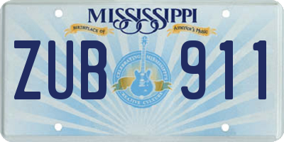 MS license plate ZUB911