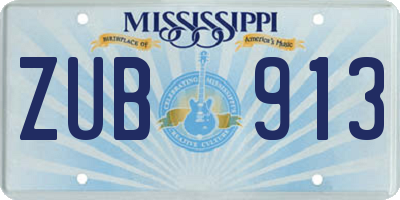 MS license plate ZUB913