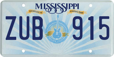MS license plate ZUB915