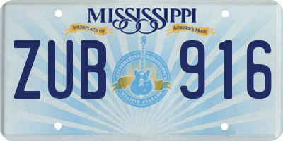 MS license plate ZUB916