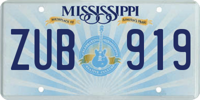 MS license plate ZUB919