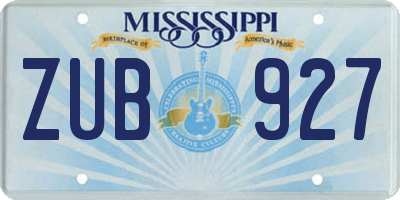 MS license plate ZUB927